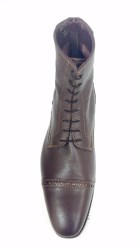 Volonato Brown Ankle Boots with Cognac Stitching | Image 2